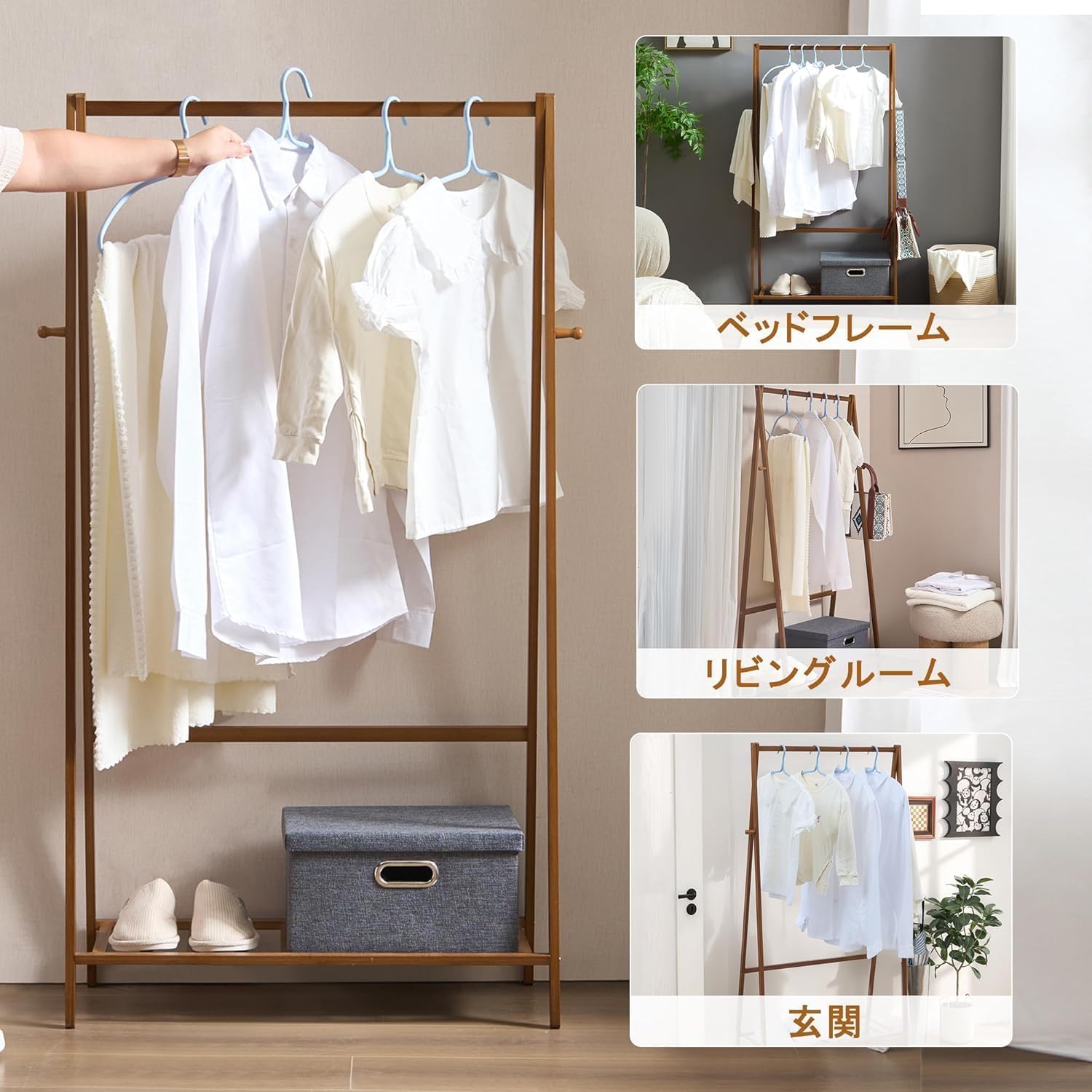 VECELOハンガーラックシェルフ付きスリム幅70x奥行き30x高さ135CMキャスター付き服ラック衣装ラックコート掛けコートハンガー衣類収納おしゃれ大容量頑丈組立簡単耐荷重50kg ハンガーラック VECELO スリム 洋服ラック｜棚 23日23:59まで！25%OFFクーポンハンガーラック 省