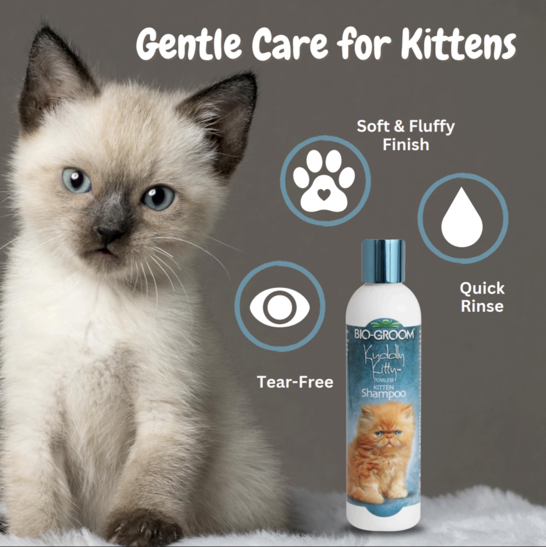 Bio-Groom Kuddly Kitty - Sanftes Katzenshampoo - Hinterlässt das Fell weich und sauber - Tränenfrei - Frei von Parabenen und künstlichen Verdickungsmitteln - Konzentrat 1:2 (Verdünnt 708 ml) - 236 ml