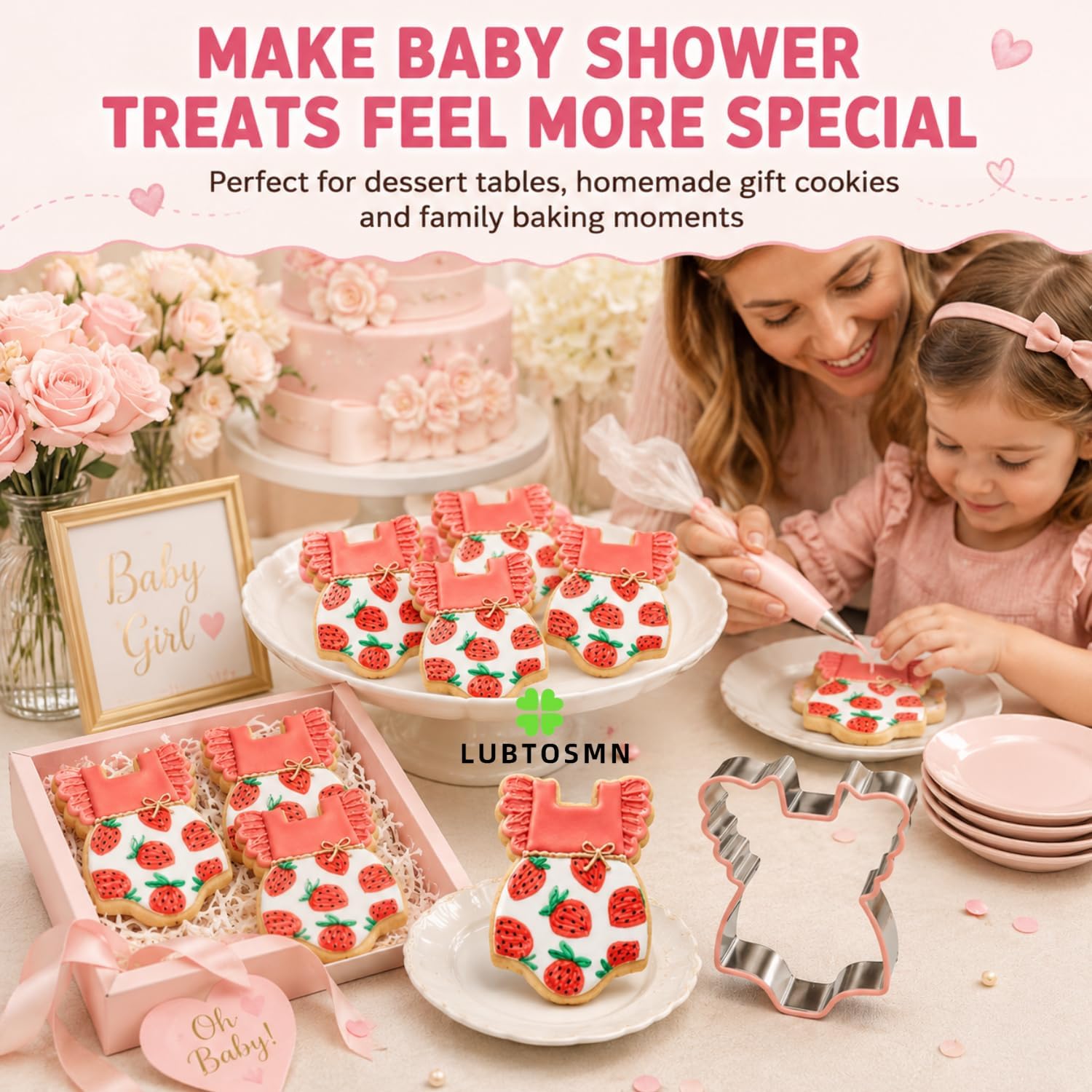 Ruffle Onesie Cookie Cutter, 3.7 Inch Silicone Rim Baking Cutter