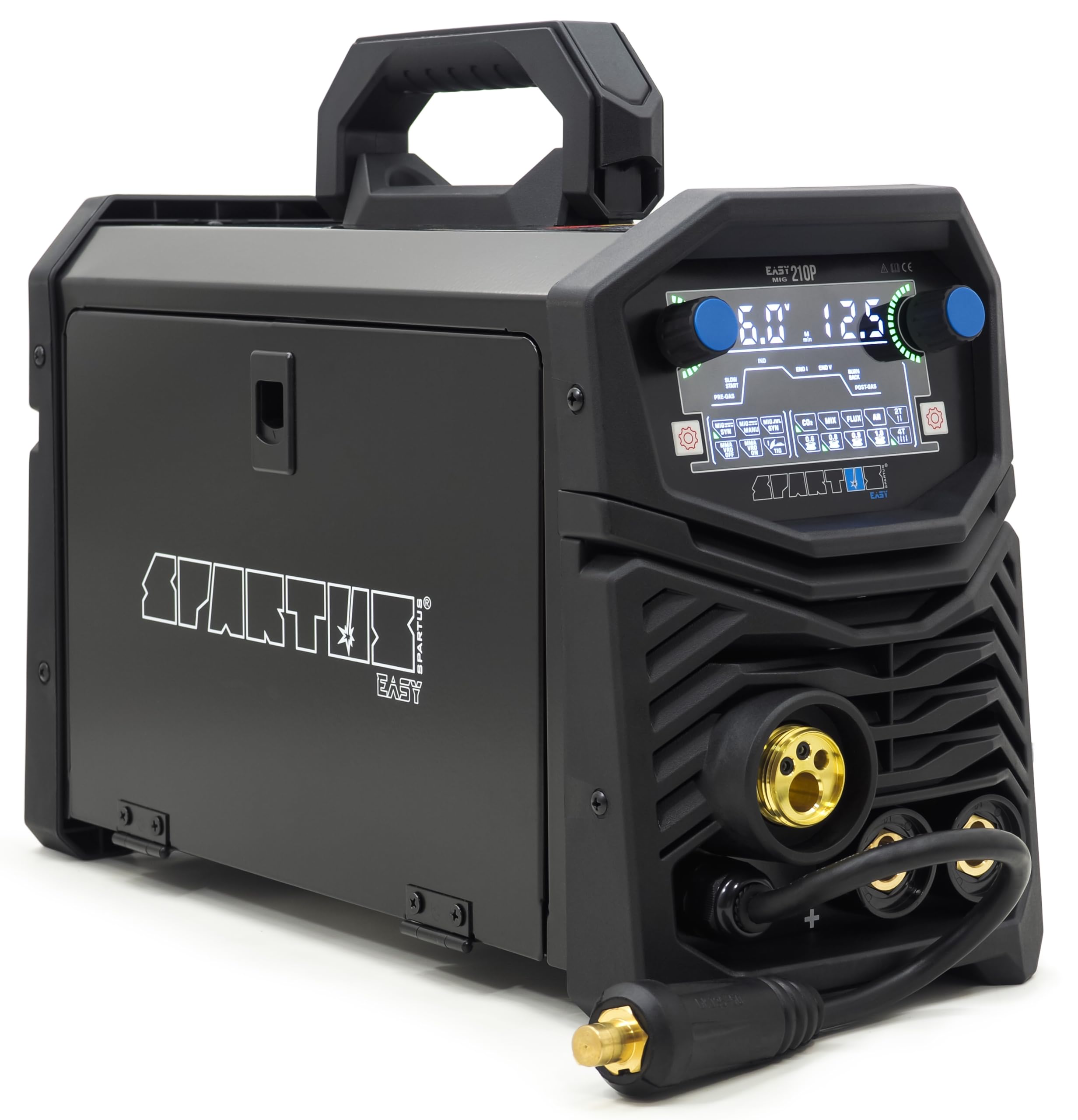 Spartus Easymig 210P Starter-Set - Komplettset Schweissgerät 200a Puls Synergic - Schweissgerät Schutzgas Inverter Alu/Stahl - Starter-Paket 230v - Bestschweissen.de