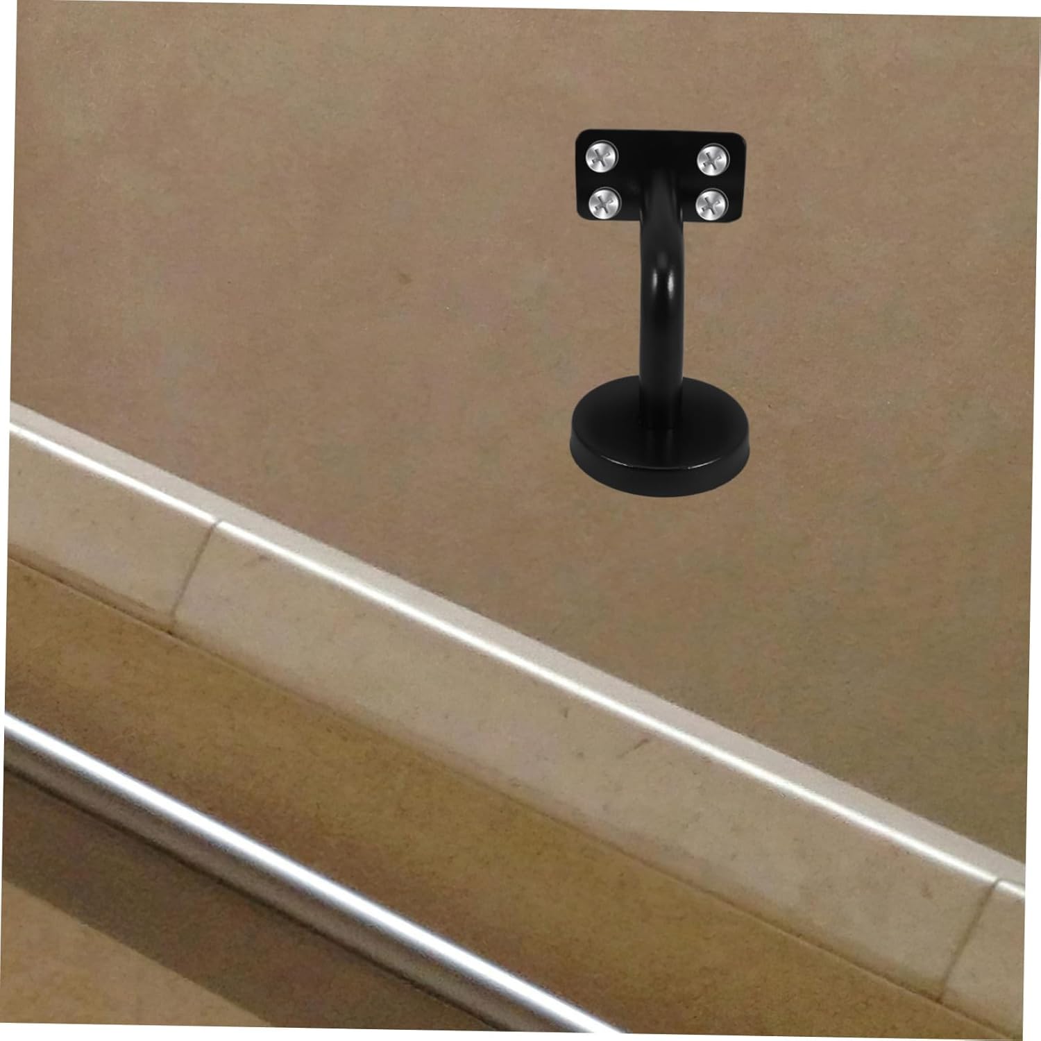 5pcs Professional Solid Stainless Steel Handrail Wall Bracket Black Painted Stair Rail Brackets Railing for Handrail Wall Mount