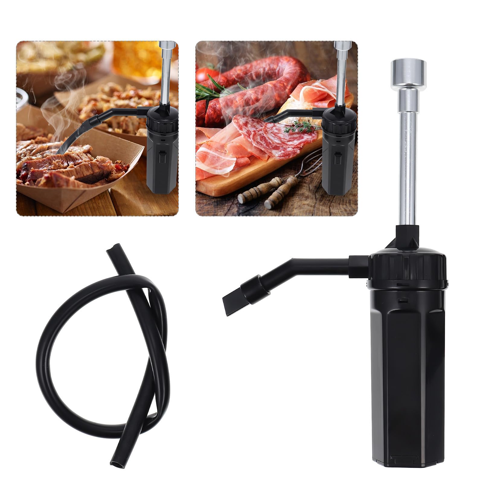 1pezzi Affumicatore Portatile per Cucina con Estensibile Sistema di Circolazione in Inox per Affumicare Bistecca e Salmone Design Elegante e Materiali Resistenti