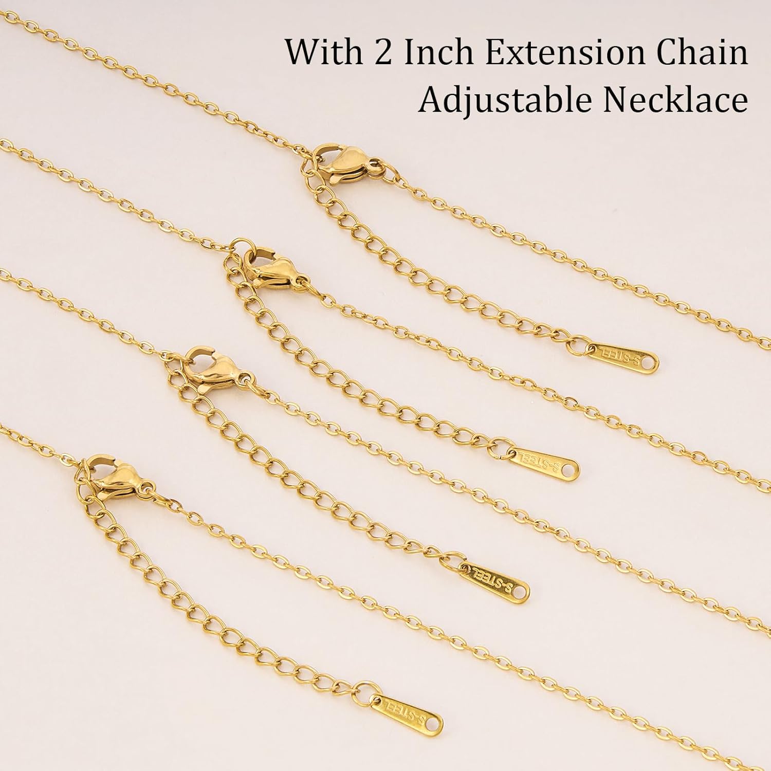 24 PCS Adjustable Necklace Chain 2mm Dainty Cable Chains for DIY Jewelry Making Stainless Steel Chain with Extender Lobster Clasps for Women（16 Inch & 18 Inch） - Image 4