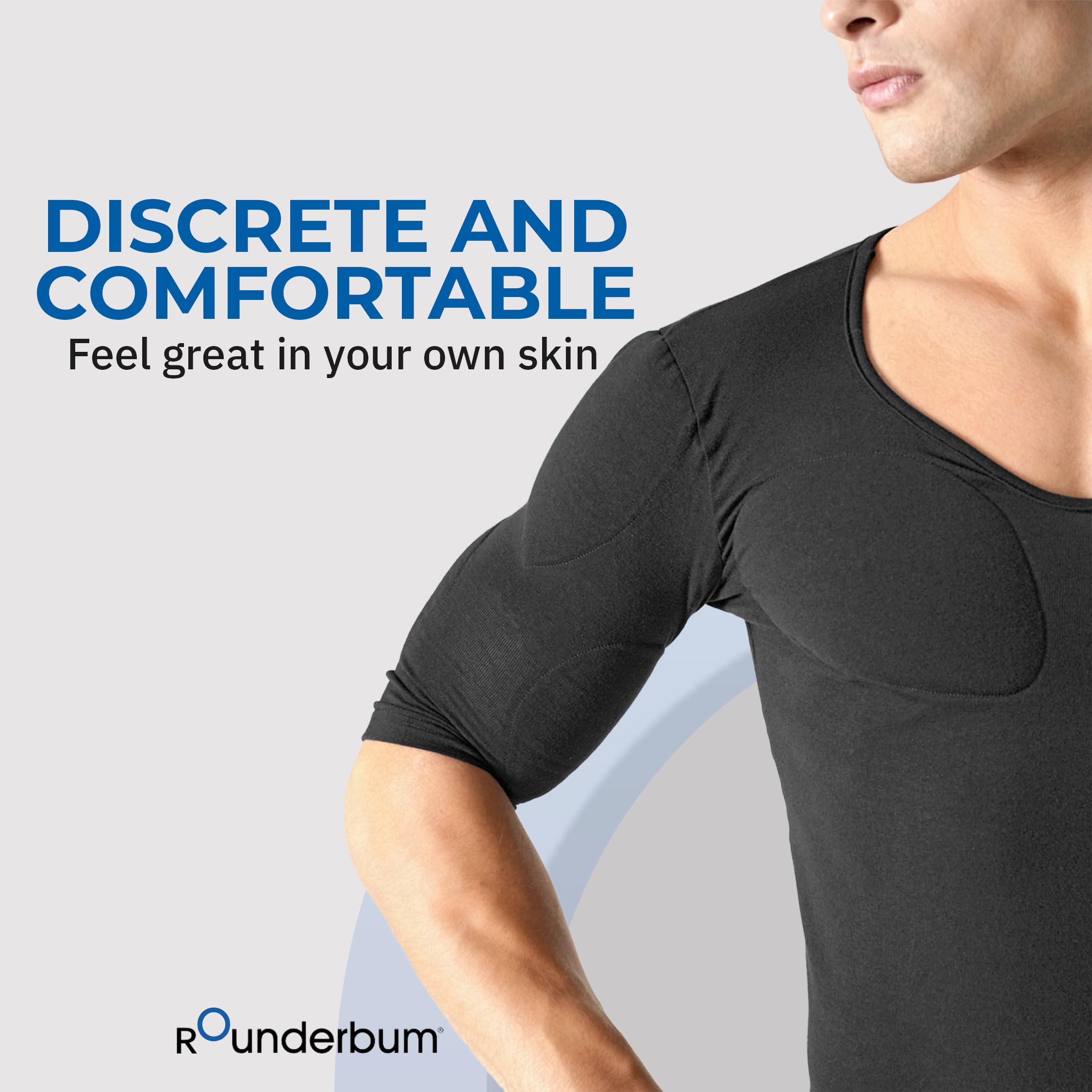 Rounderbum | Maglietta muscolare imbottita da uomo | Intimo Shapewear - Camicie muscolari sotto abbigliamento per uomo, Camicia muscolare imbottita nera, M