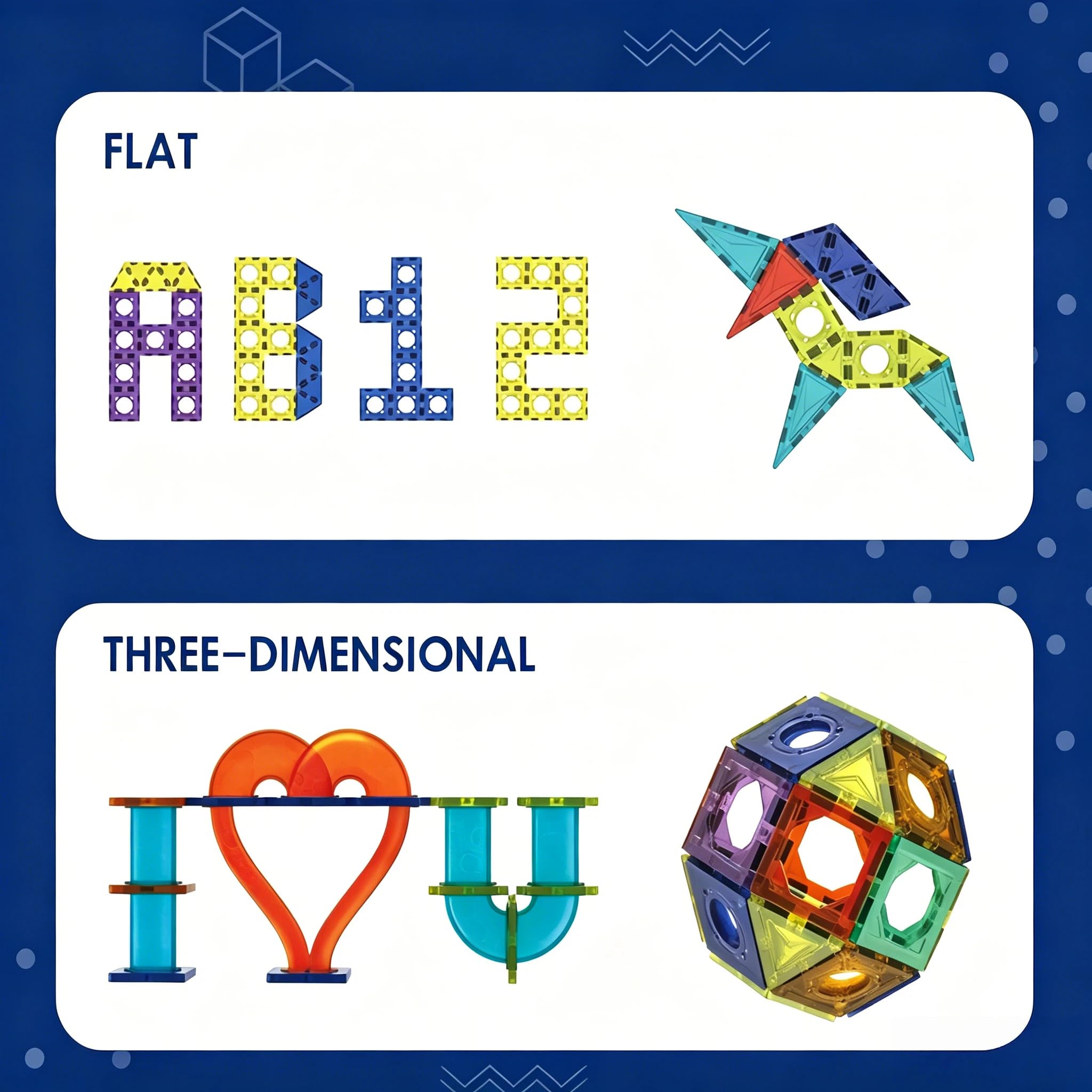 Mattoncini Magnetici per Bambini, 110 pz Gioco Magnetico per Bambini | Giocattolo Educativo 3D in Stile STEM con Effetti Luminosi, Regalo per Ragazzi e Ragazze 3 anni +