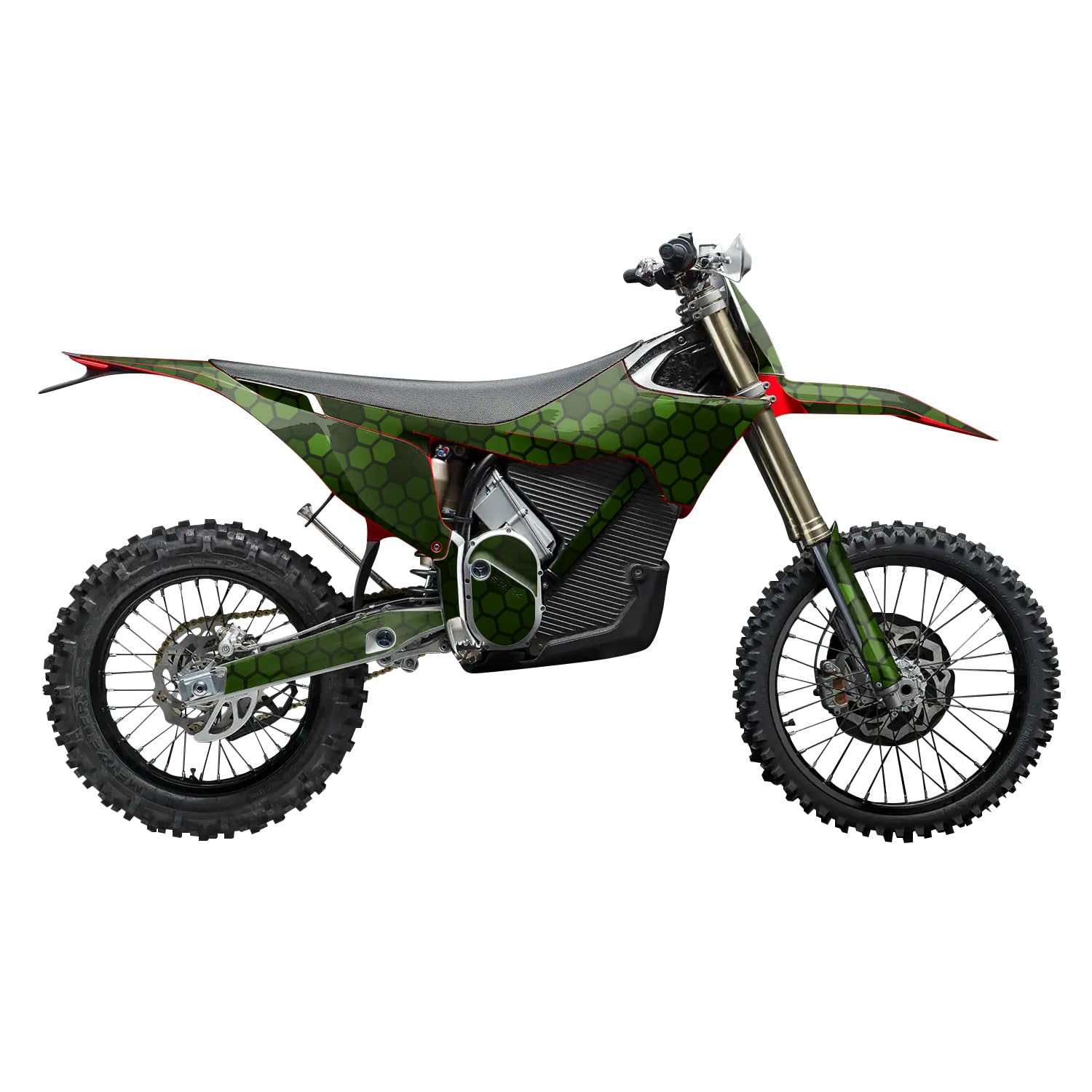 Stark Varg MX 2023-2025 Graphics Kit Wrap - Green Hexa Camo - Varg MX Skin - Premium 3M Vinyl Protective Wrap Decal Cover - Easy to Apply | Crafted in The USA by MightySkins