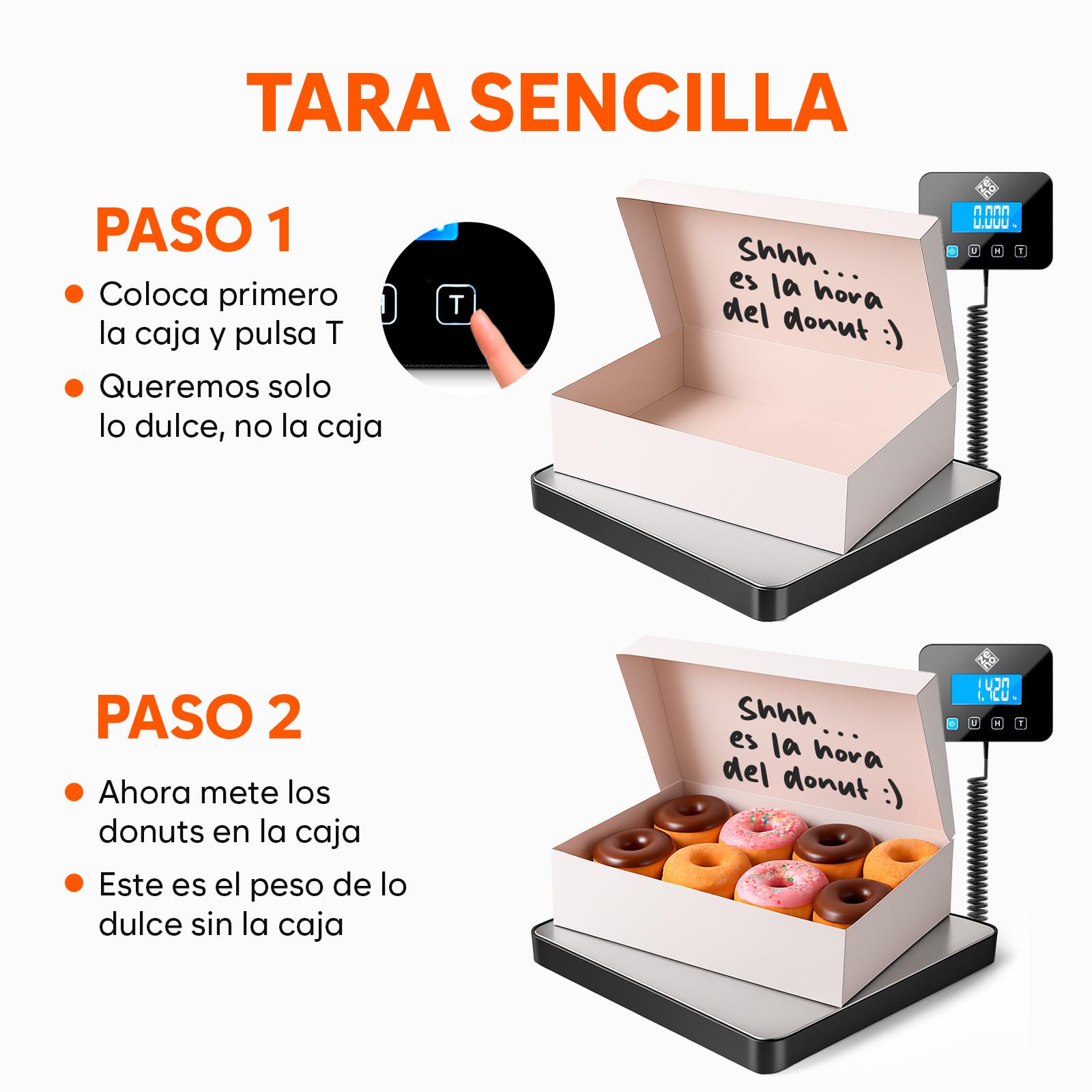 Bascula Industrial - 200 kg/10 g - Bascula Comercial de Alta precisión con Función de Retención/Tara - Perfecta para Paquetes, Equipaje, Uso Profesional - Batería y cable incluidos - Plata