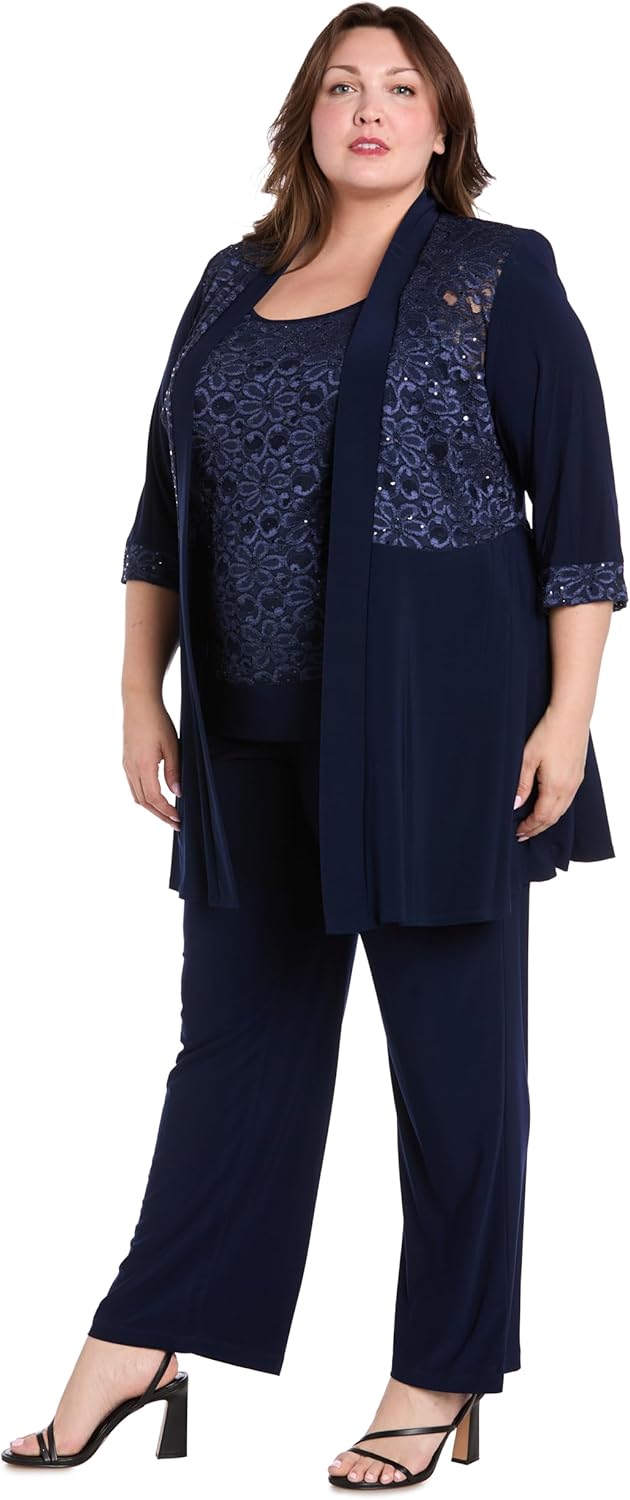 R&M Richards Womens Lace Pant Set - Image 4