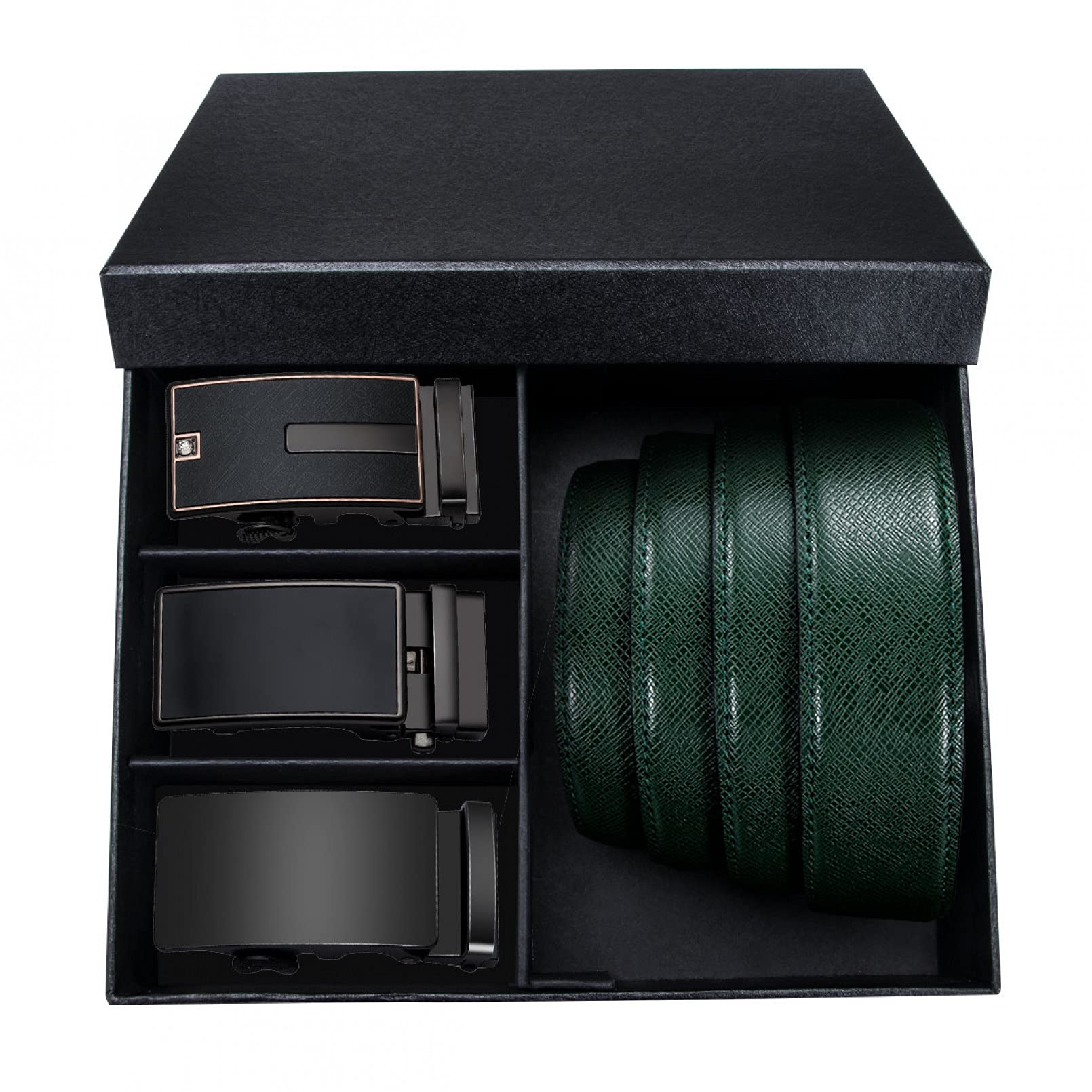 BAJIE Men's belt Leather Belt Men'S Leather Strap Alloy Automatic Buckle Belt Men'S Jeans Strap Gift Box Set