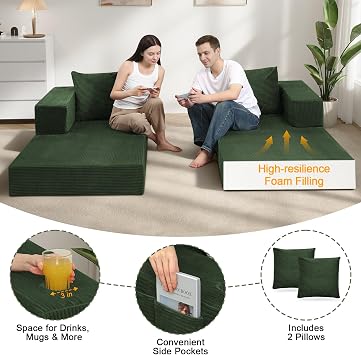 COMAX Queen Boneless Couch, 79 Futon Sofa Bed Couches for Living Room