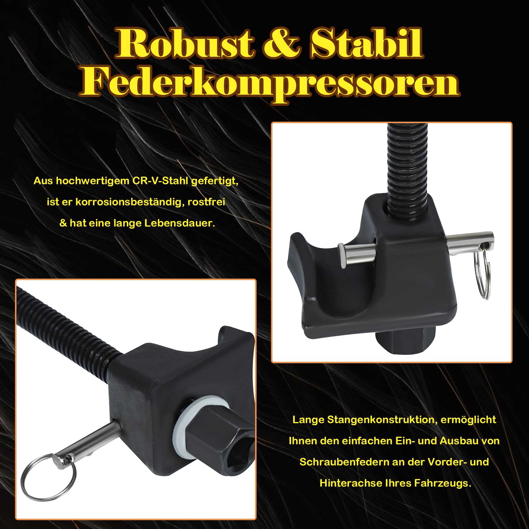 Froadp Set di 2 tenditori a molla per auto, manuale tuning, abbassamento, 310 mm, attrezzo universale per compressori a molla, ammortizzatori