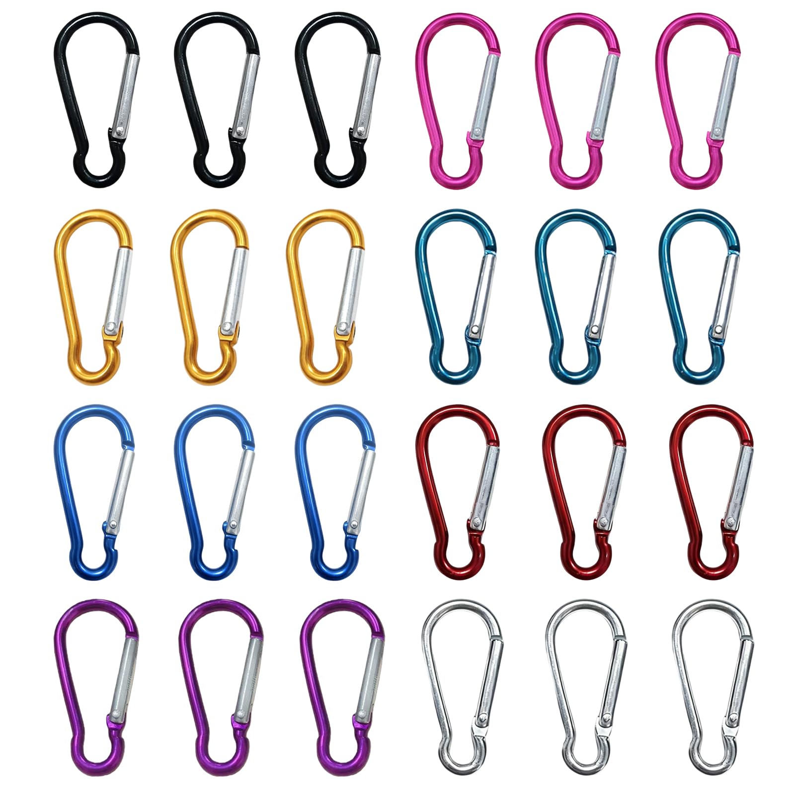 24 Pcs Small Spring Snap Hooks Clip, Gourd-Shaped Multicolor Locking Key Chain Clips for Keys Backpack Dog Leash Fishing Hiking