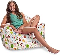 Vista 747 de Posh Creations Puf estructurado cómodo para jugar, leer y ver la televisión, Malibu Lounge, tela de lona para colorear, criaturas