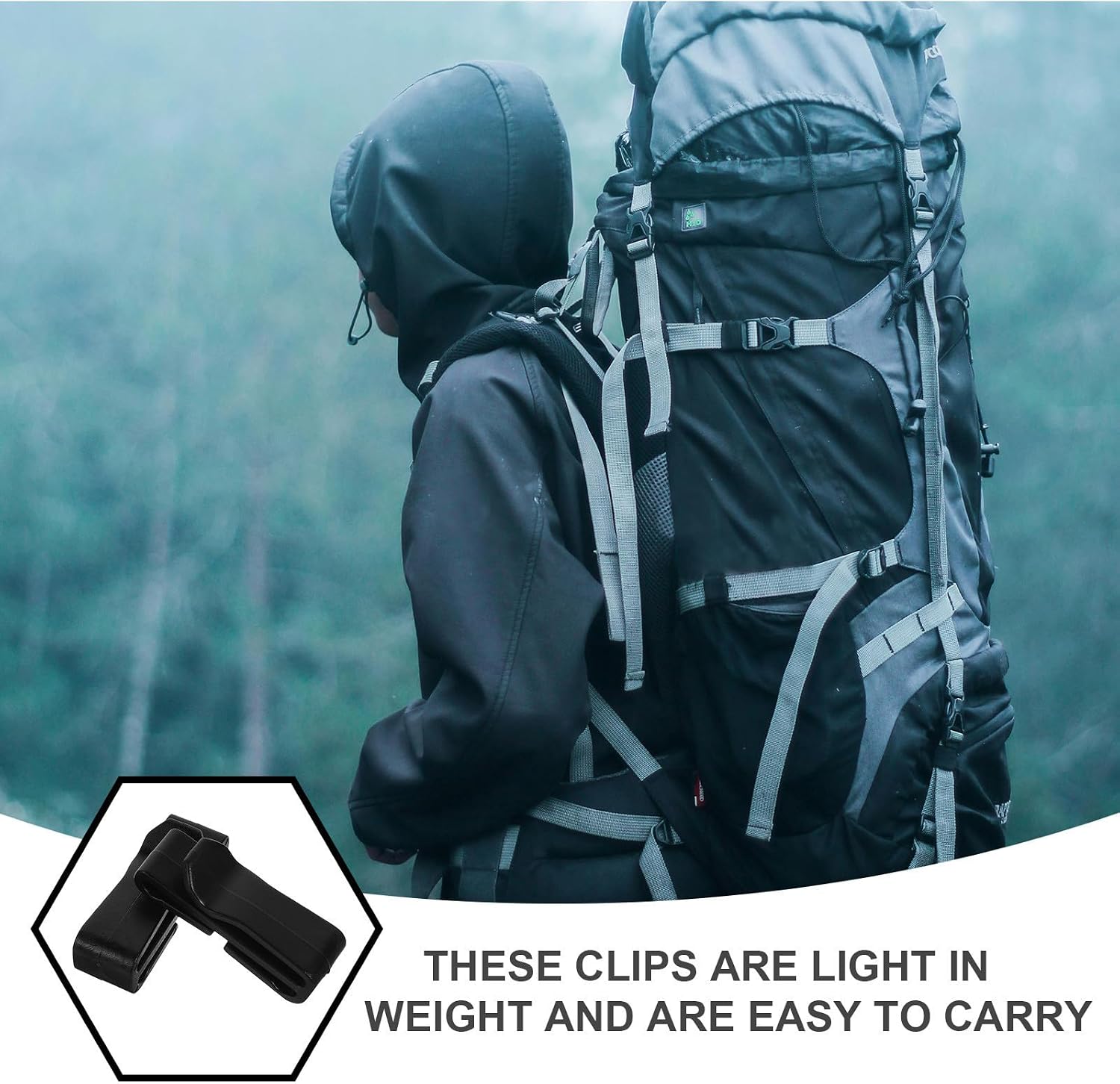 10pcs Backpack Fixing Clip Black Plastic Webbing Buckle | Lightweight, Portable and Practical, Easy to Store and Carry, for Fishing and Camping Gear Organization