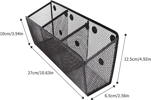 Miniatura 2 de Portalápices, organizador de oficina con 3 compartimentos, organizador de casillero de malla metálica, taza para bolígrafo para oficina,