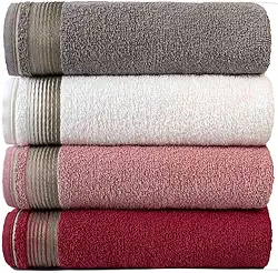 Kit Com 4 Toalhas Banhão Gigante Alta Absorção Sublime 70x150cm - KIT 4 (Gris/Branco/Rosa/Terracota)