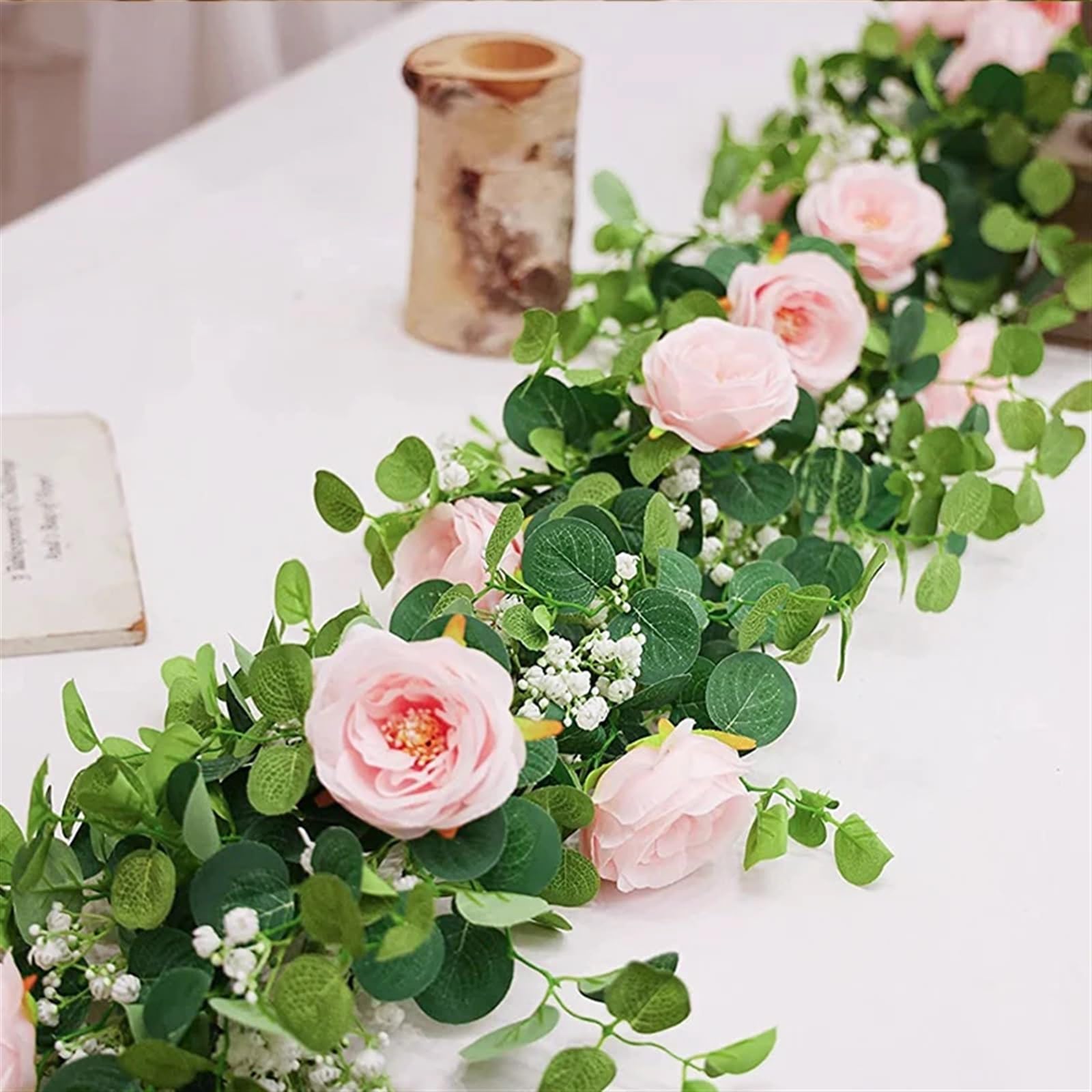 Künstliche Blumenranken Künstliche Blumen, Seidenrosen, Gypsophila-Girlande, gefälschte Ranken, Hängepflanzen for Hochzeit, Zuhause, Party, Basteldekoration Zur Dekoration(Style 04 zangzangse)