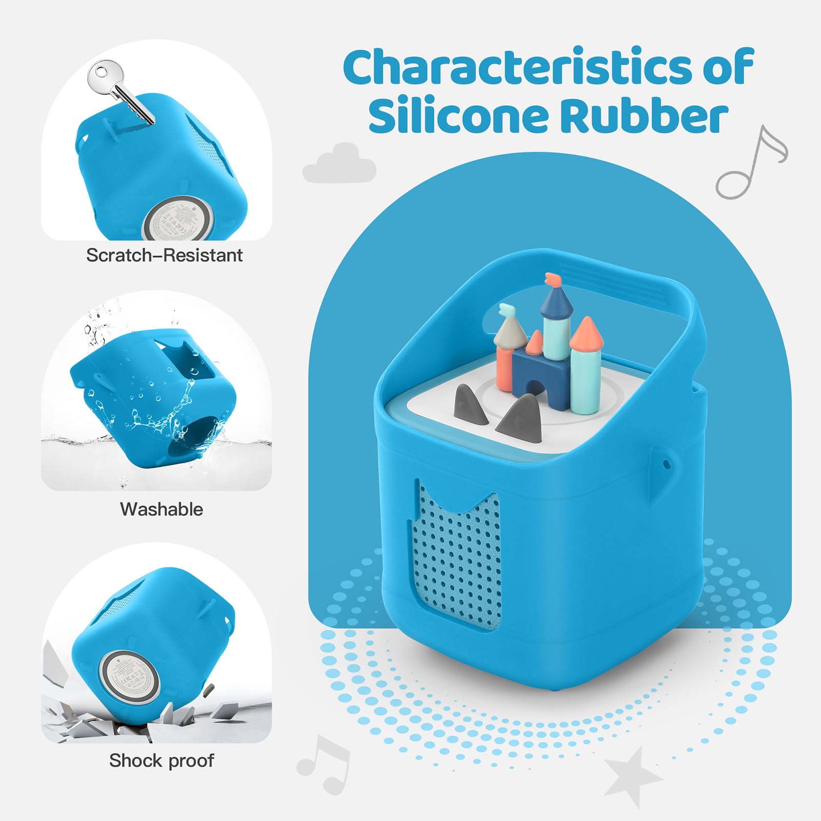 Coque en Silicone pour l'audio Player Toniebox 1 et 2, Étui Protecteur Souple avec Poignée Facile à Transporter, Protection Antidérapante Compatible