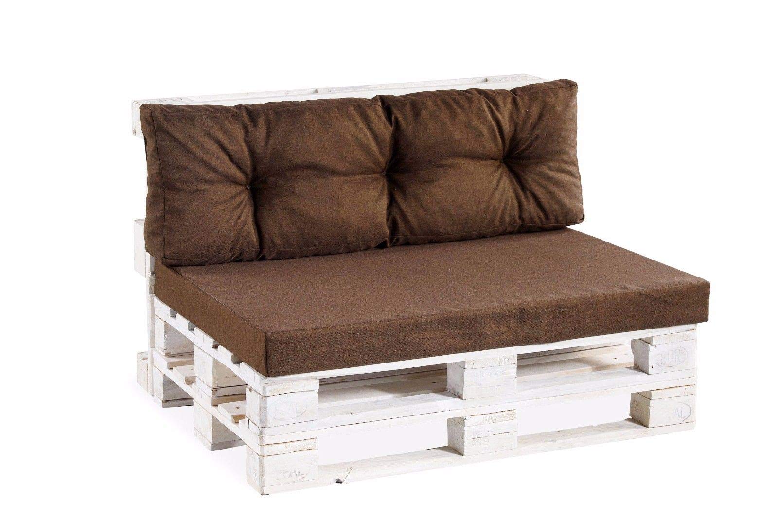 Gutekissen Cuscini per pallet Cuscini per pallet, Trapuntato, Liscio PPF (Schienale 120x40 trapuntato, Marrone)