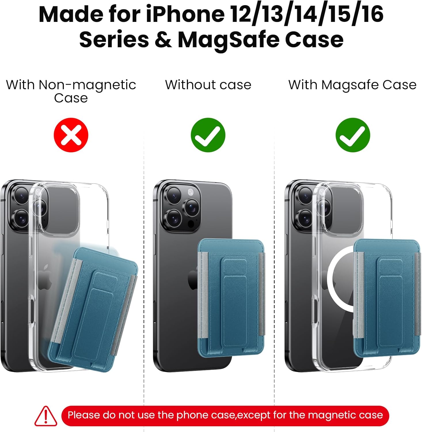 for Magsafe Wallet,Adjustable Stand,Strongest Magnetic Wallet for iPhone 17/16/15/14/13/12 Series,7 Cards Holder,RFID Blocking,Leather Slim for iPhone Wallets,Light Blue - Image 6