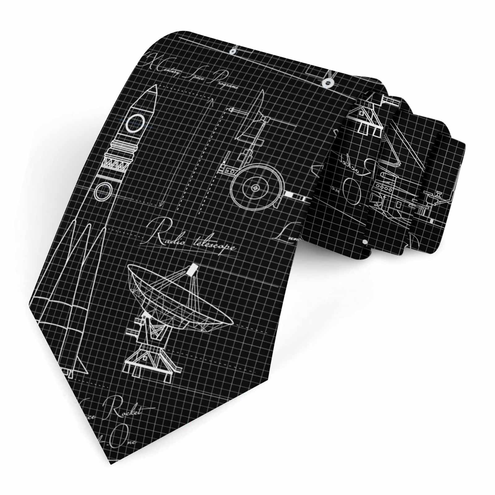 Muntayson Unisex Spacecrafts Mens Tie Men's Necktie Ties For Mens Daily Wedding Party Business