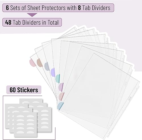 Miniatura 32 de Mr. Pen - Protectores de hojas transparentes con pestañas, 8 pestañas, 2 juegos, divisores de plástico transparente para carpeta de 3 anillas