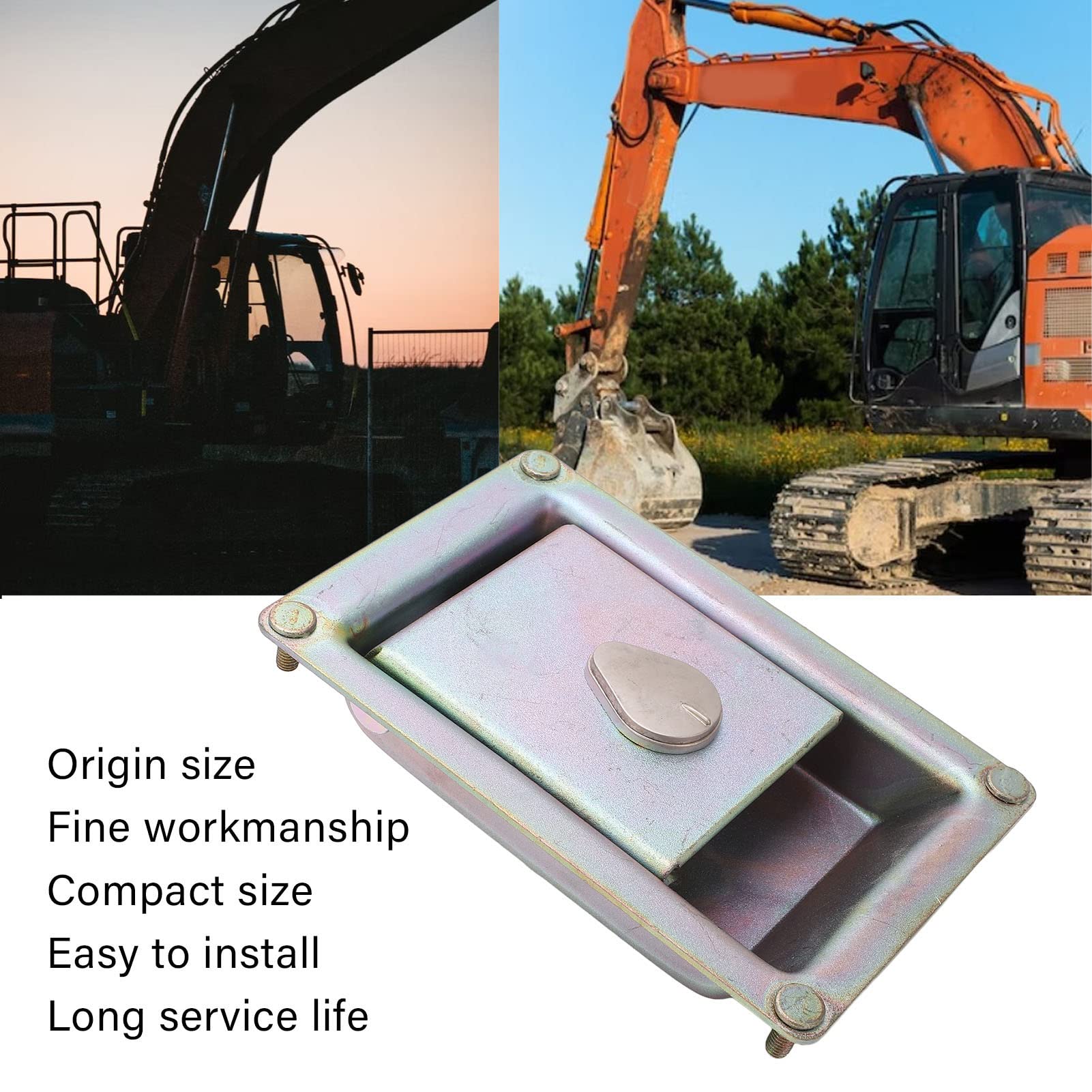 Zamek bocznych drzwi pompy hydraulicznej, trwały stop aluminium, mocny zamienny zamek pokrywy do serii ZAX 171x111mm