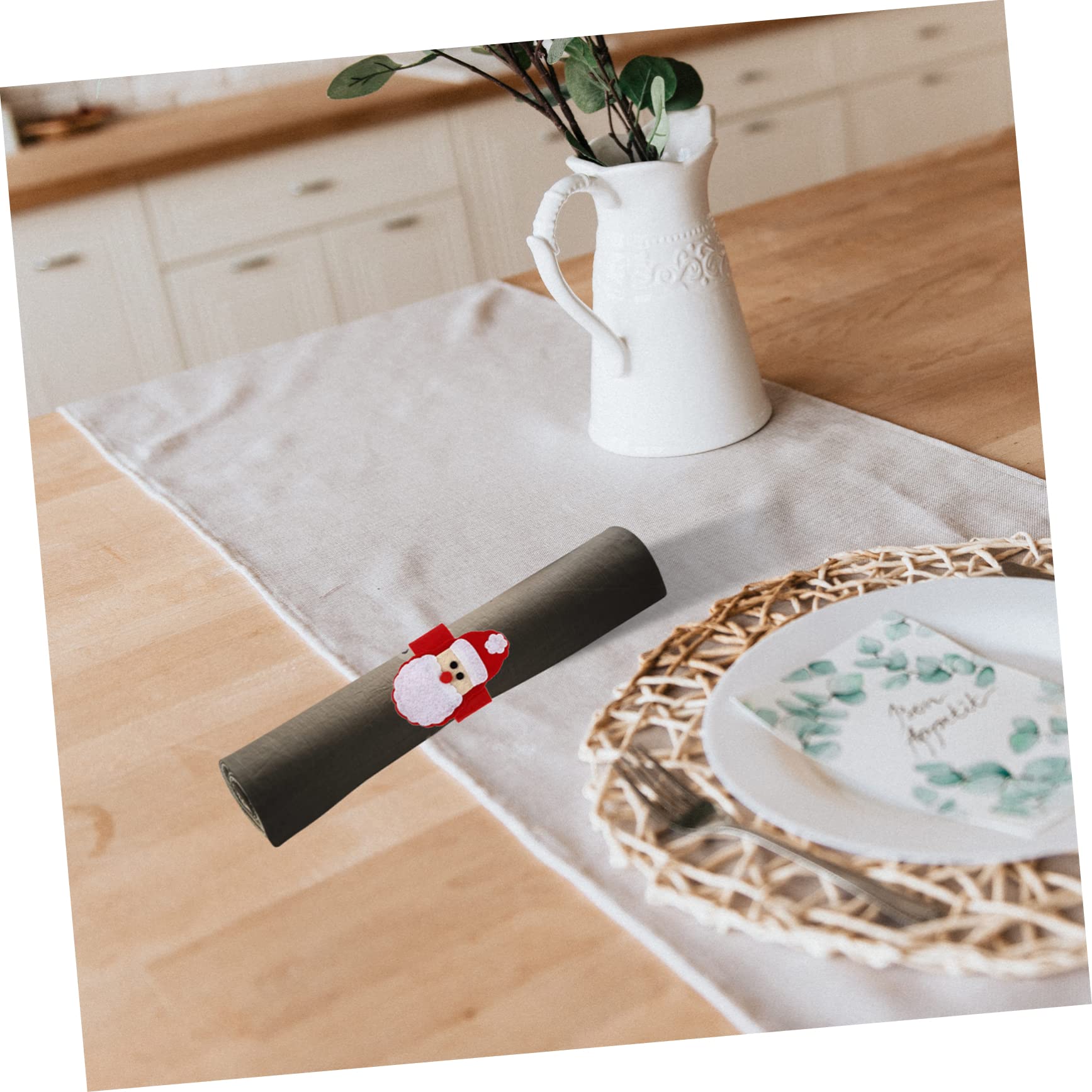 TOPBATHY 8 Set Di Porta Tovaglioli Natalizi Unici Con Fibbie A Tema Natalizio Per Tavolo Da Pranzo 4 Pezzi * 8