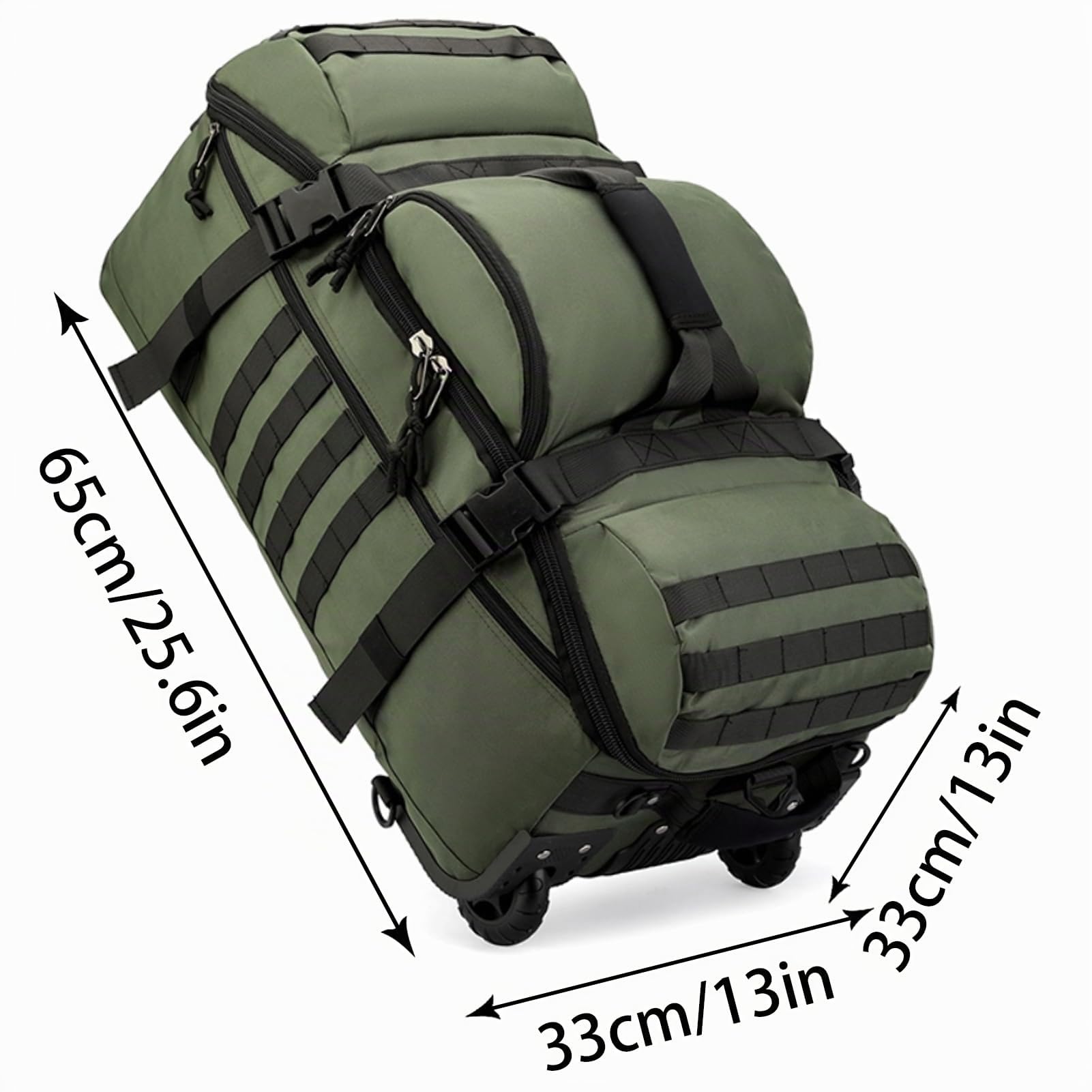 Reisetasche Mit Rollen 80L Große Sporttasche Rucksack Faltbare Wasserdicht Freizeittasche Handgepäck Für Reise Camping Gym Fitness Weekender Schwimmen Yoga Travel Overnight (Grün)