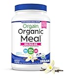Organic Vegan Meal Replacement Protein Powder, Vanilla Bean - 20g Plant Based Protein, Gluten Free, Dairy Free, Lactose Free, Soy Free, No Sugar Added, For Smoothies & Shakes - 2.03lb