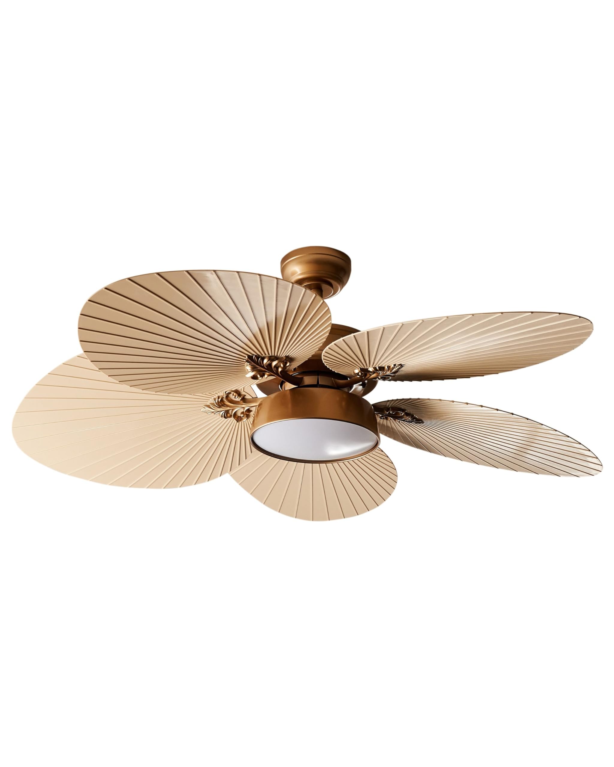 Beliani Deckenventilator mit Licht gold 3 Geschwindigkeitsstufen Fernbedienung Bormejo