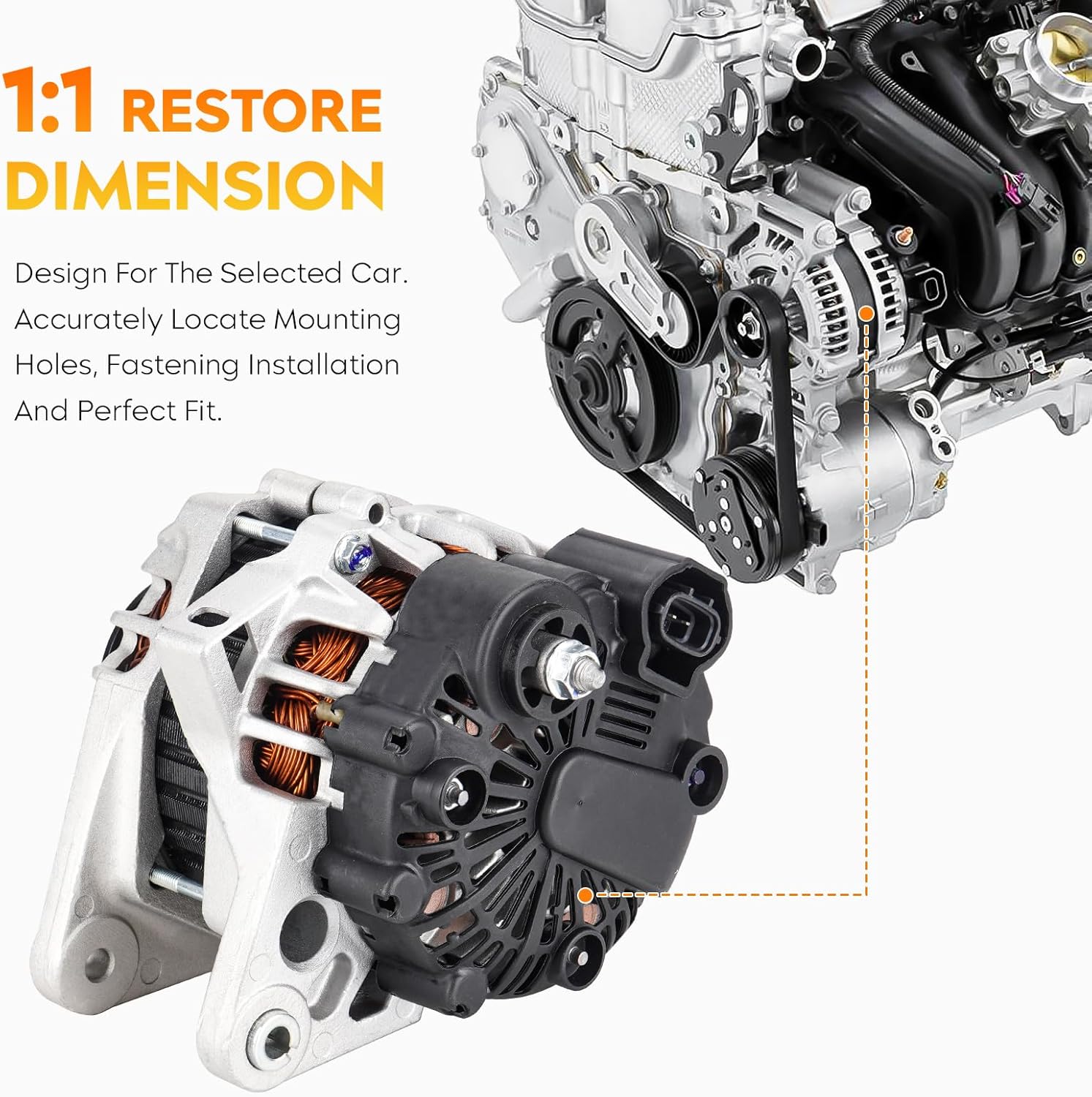 11311N Alternator for Hyundai Elantra 2007-2012 L4 2.0L (2011-2012 only fit touring GLS/touring SE), Kia Spectra Spectra5 L4 2L 07-09 (07-09 Spectra5 only fit SX model), Soul 2010 2011 L4 2.0L