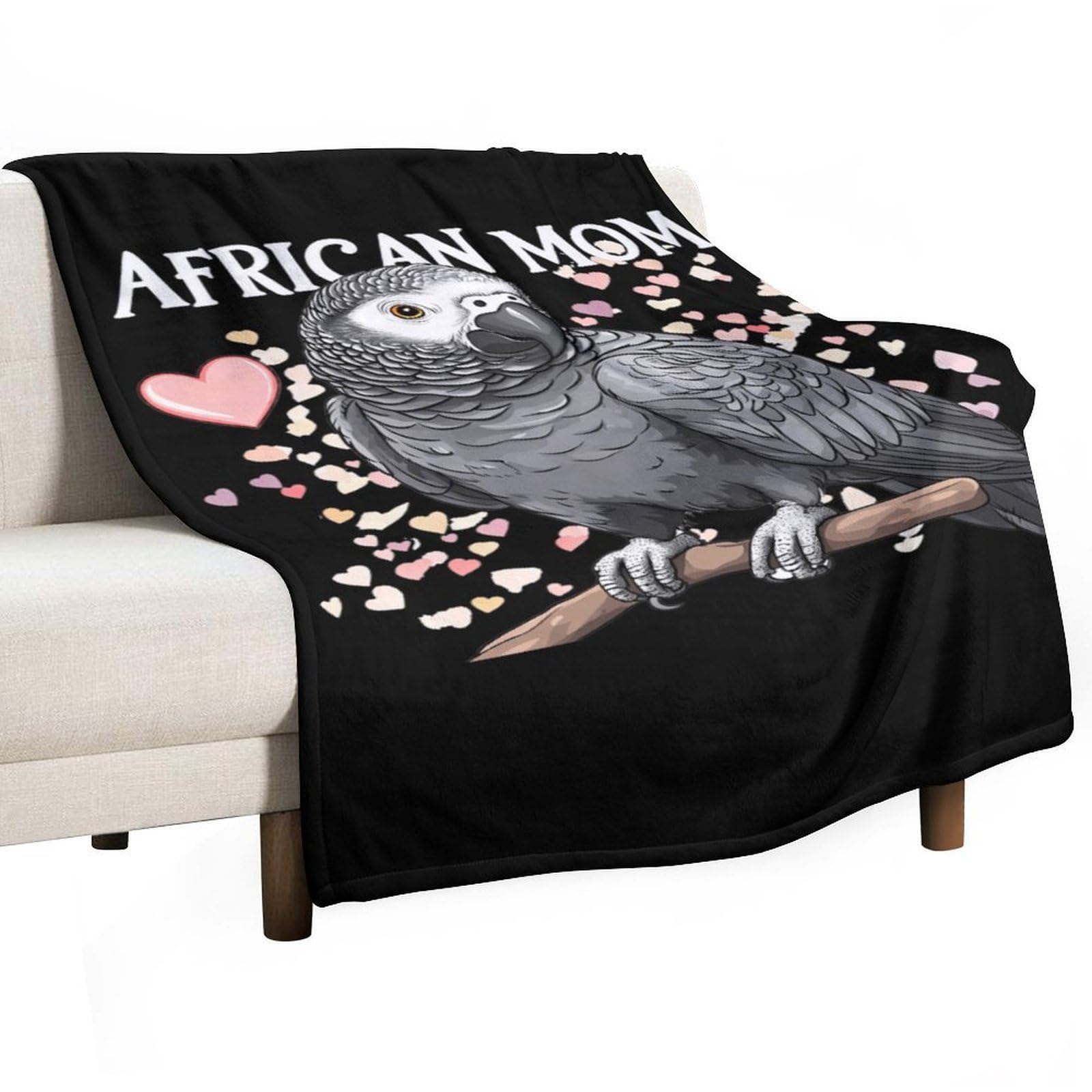 Cgsbngha Style Beautiful African Grey Parrot Flannel Fleece Blanket Lightweight Soft Throw Blankets For Sofa Couch Bed Chair