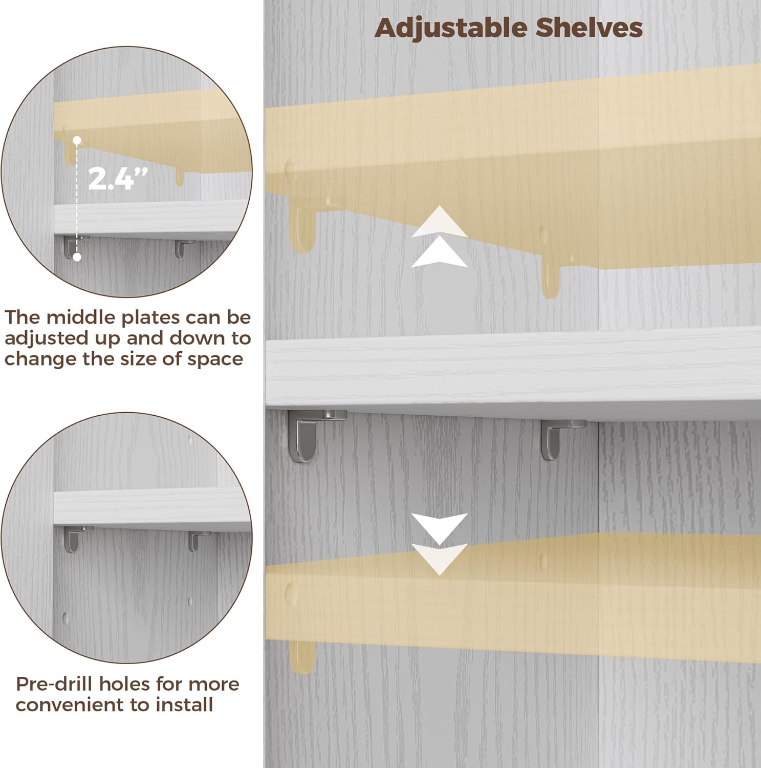 IRONCK 71" Tall Corner Bookshelf and Bookcase with Doors, 5-Tier Corner Shelf, Freestanding Display Storage Shelves for Bedroom, Living Room, Office, White