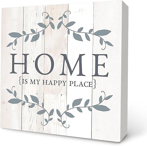 Vista 5 de Knibeo Letreros para decoración del hogar, reúnete en la mesa y disfruta del tiempo juntos, caja de madera, placa de bloque para el hogar, comedor