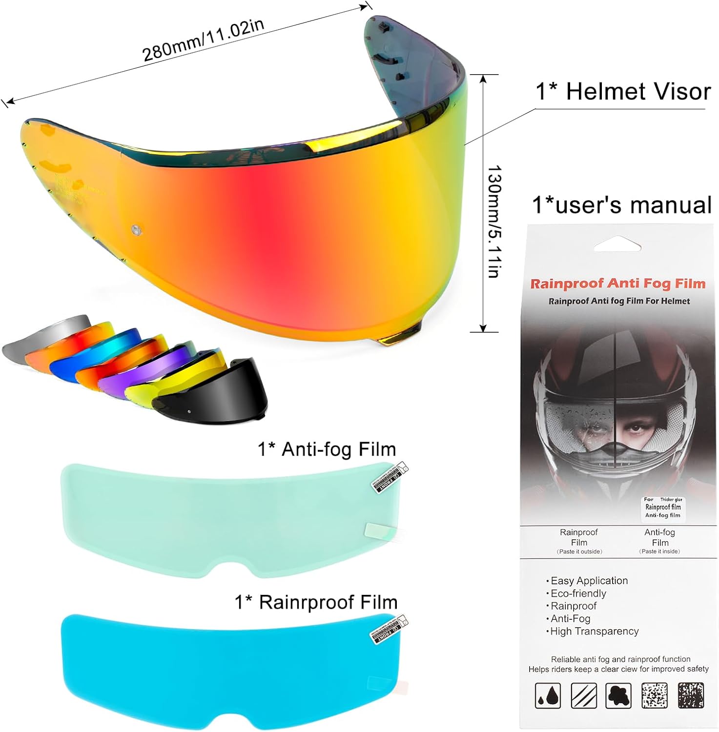 XINGWU Motorcycle Helmet Visor for Shoei X15 RF1400 Z8 NXR2 CWR-F2R Anti-Fog UV Protective Motorcycle Helmet Visor Upgrade Face Shield Replacement Shield (Deep Red)