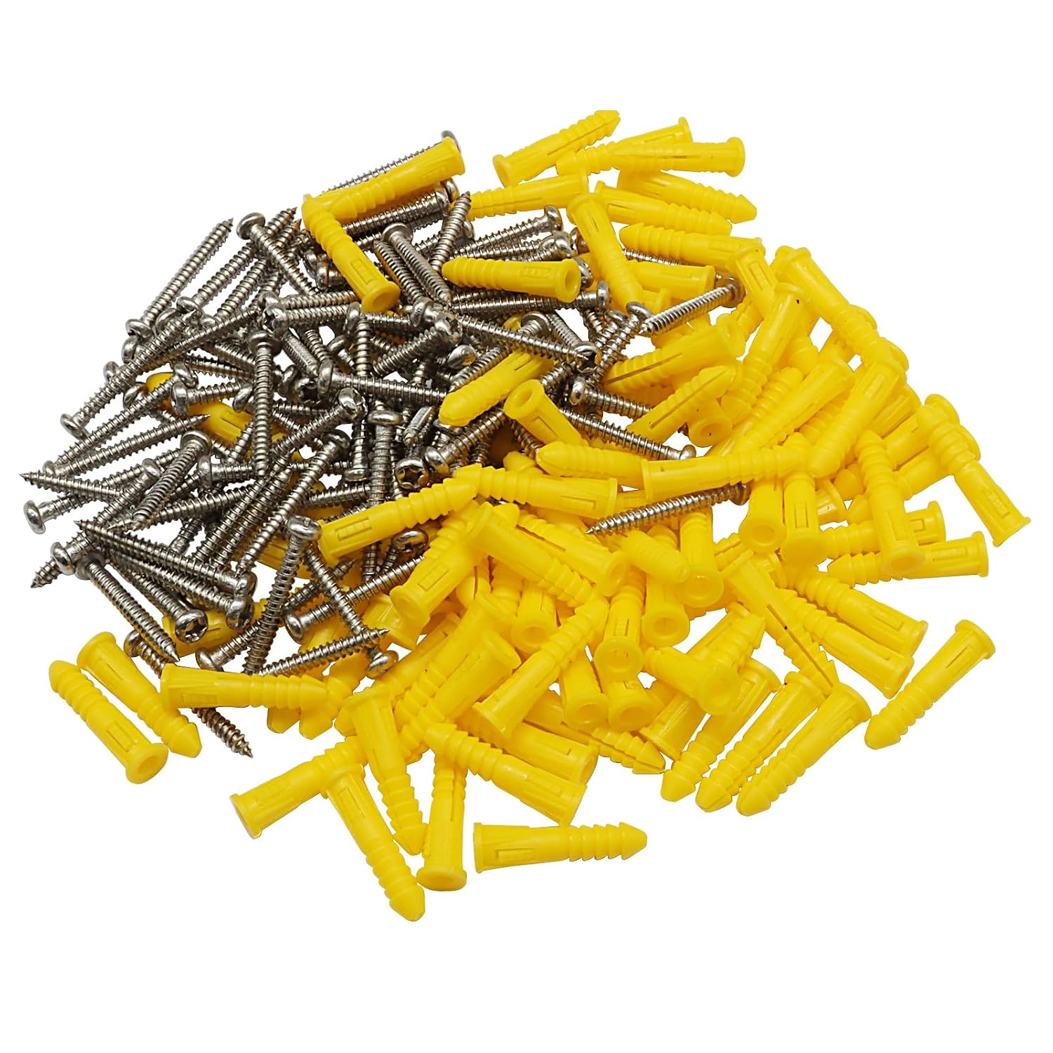 Murtenze 100 Pack Ribbed Wall Anchors, #4-#6 7/8 Inch