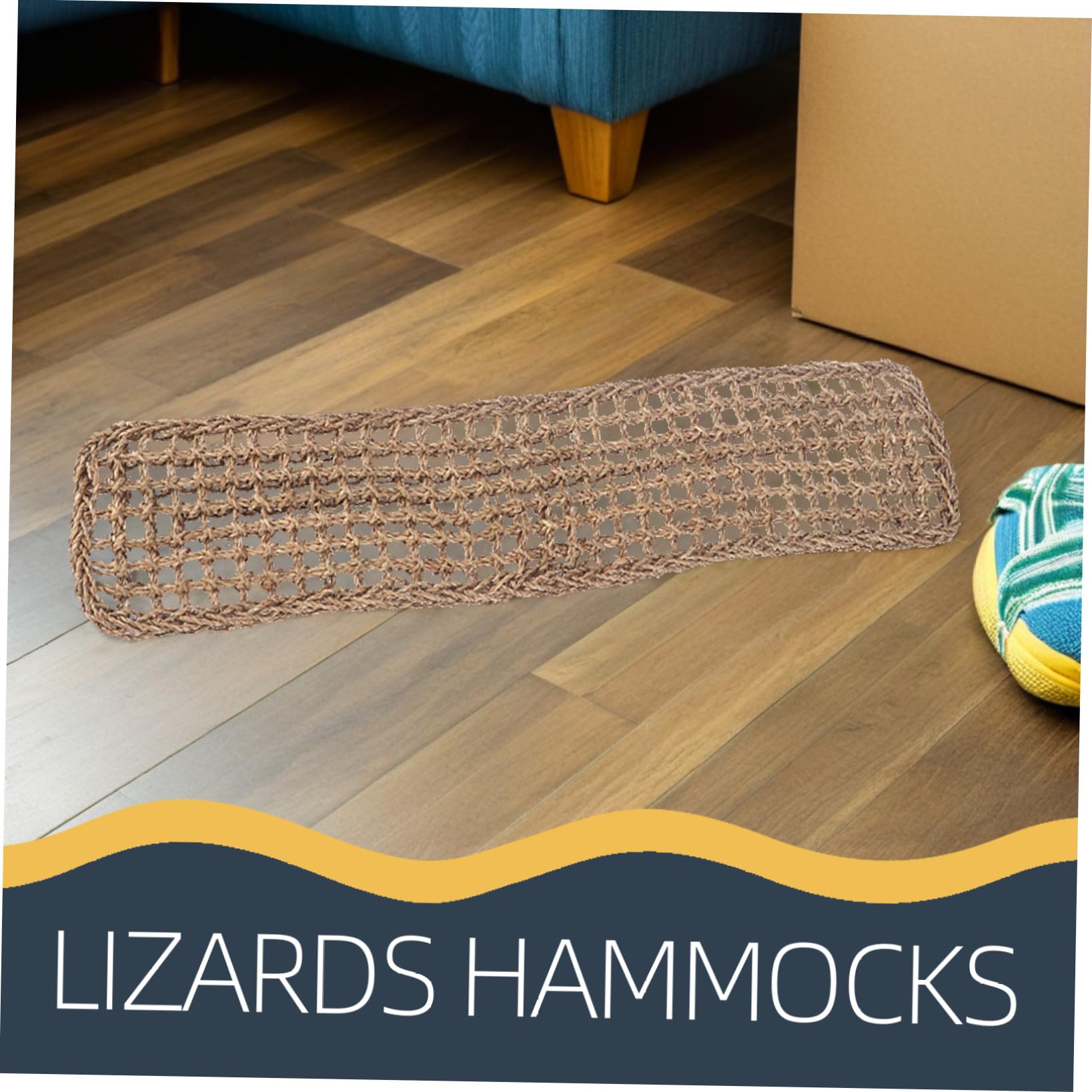 Amaca per Rettili in Alghe Marine 75x18 Cm 2 Pezzi Letti Sospesi per Lucertole e Draghi Barbuti Accessori per Acquari Ampliamento Spazio Vitale Habitat Animali Domestici