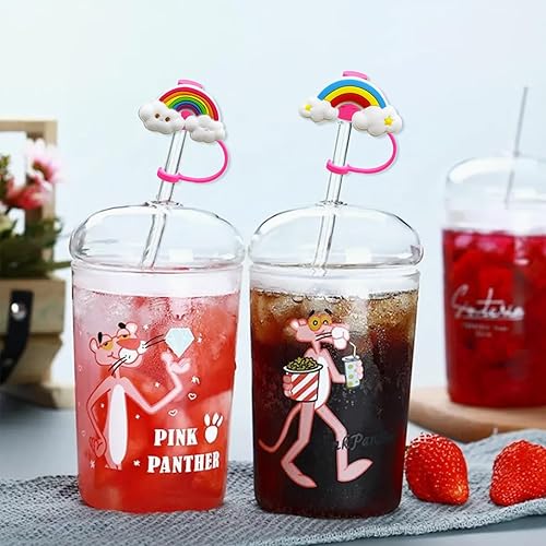 Miniatura 4 de Tapas de popote de silicona para vasos con asa, protector de tapones a prueba de polvo, reutilizables y portátiles, tapas para popotes (tapa de