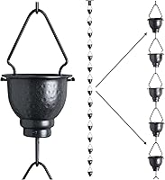 Vista 1 de Cadena de lluvia de aluminio de alta calidad para canalón, cadena de lluvia a prueba de óxido de larga duración con adaptador de canalón e