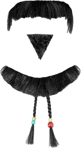 Men Pirate Mustache and Goatee Beads Jack Sparrow Costume Accessories Halloween Themed Party Outfit Prop