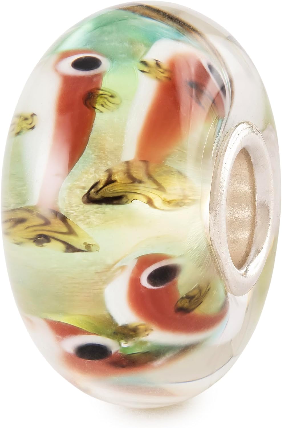TROLLBEADS Pond Gliders Bead - Smooth Glass with Vibrant Fish Design | Authentic Brand Charm | Multi-Colored | Carpe Diem Collection | Design by Tenzin Phuntsok & Kalden Chophel