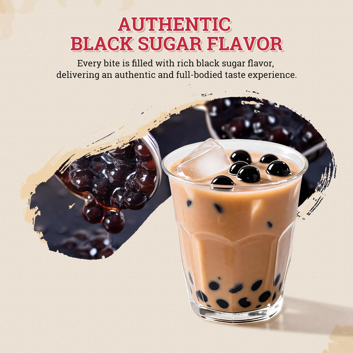 52USA Boba Tapioca Perla Sapore Di Zucchero Nero Fresco Bubble Tea Perla, 250 g, Perla di Tapioca Nera per Bolle, Pronto in 5 minuti (1 pezzo)