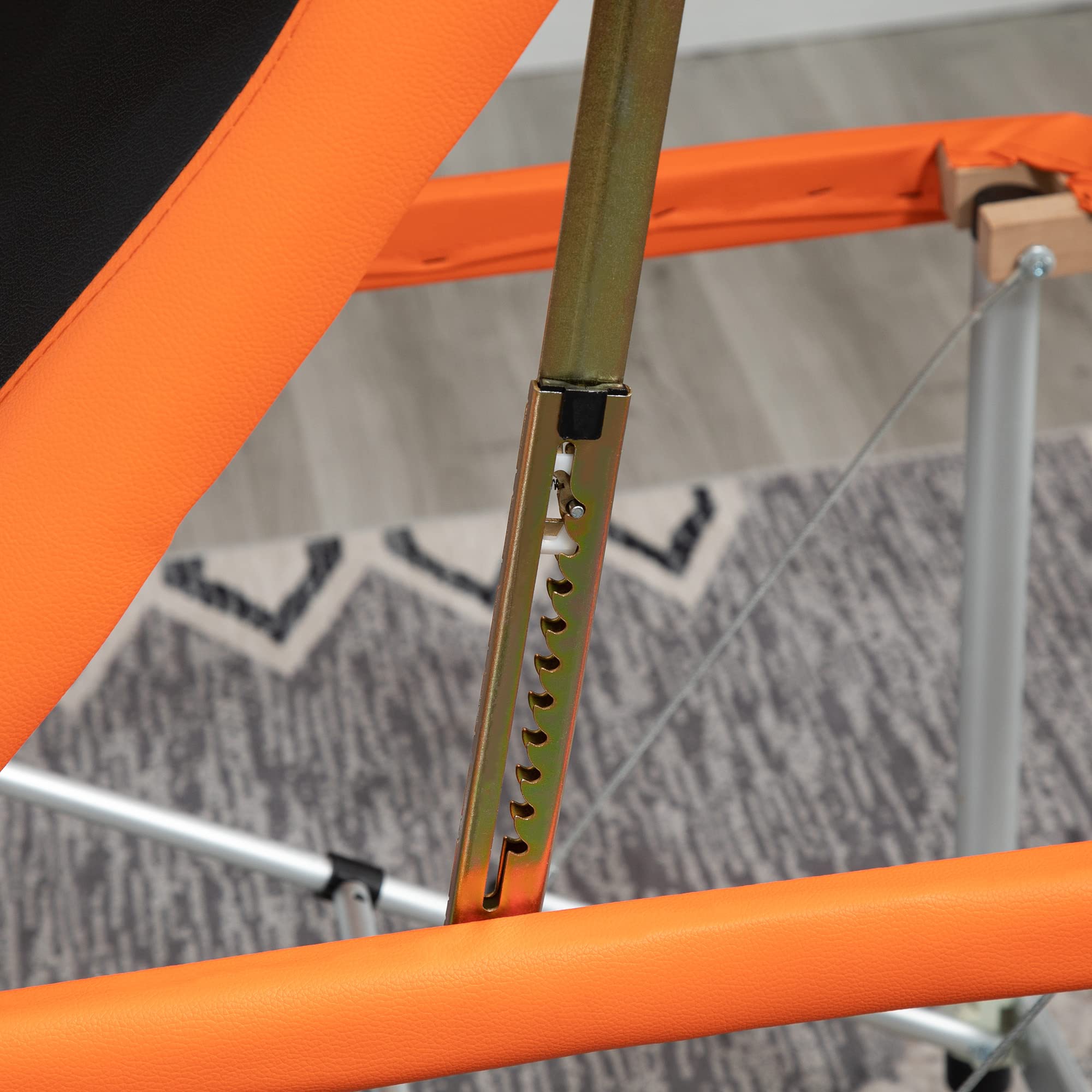 Homcom - Camilla de Masaje Profesional, Plegable, de Aluminio, Color Negro y Naranja, 214 x 60 cm