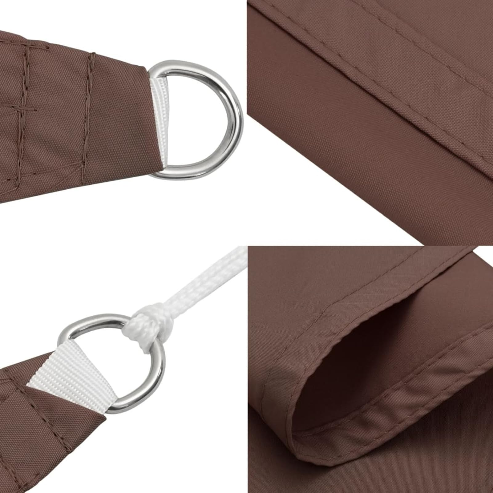 JUDYY Vela Parasole in Tela Oxford Quadrata 4x4 m Marrone,Vela Parasole,Vele Parasole da Giardino,Tenda a Vela Parasole,Respirante,Impermeable,Anti UV-135799