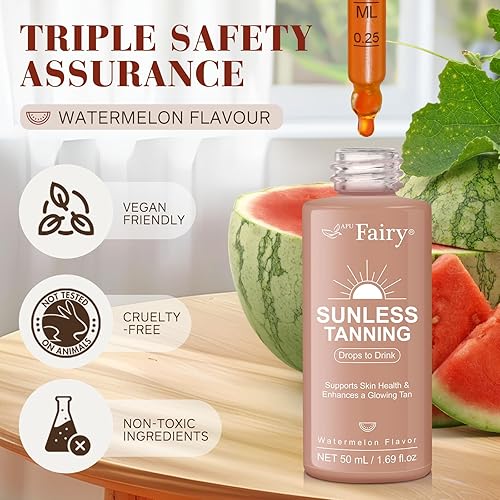 Miniatura 4 de Gotas de bronceado para beber - Gotas de bronceado sin sol para beber - Bronceado de bronce para cara y cuerpo - Promueve una piel saludable,