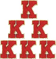 Vista 26 de 6 piezas de parches de letras de chenilla autoadhesivas, parches de letras preppy de 2 pulgadas para bolsos, ropa y sombreros, grandes pegatinas