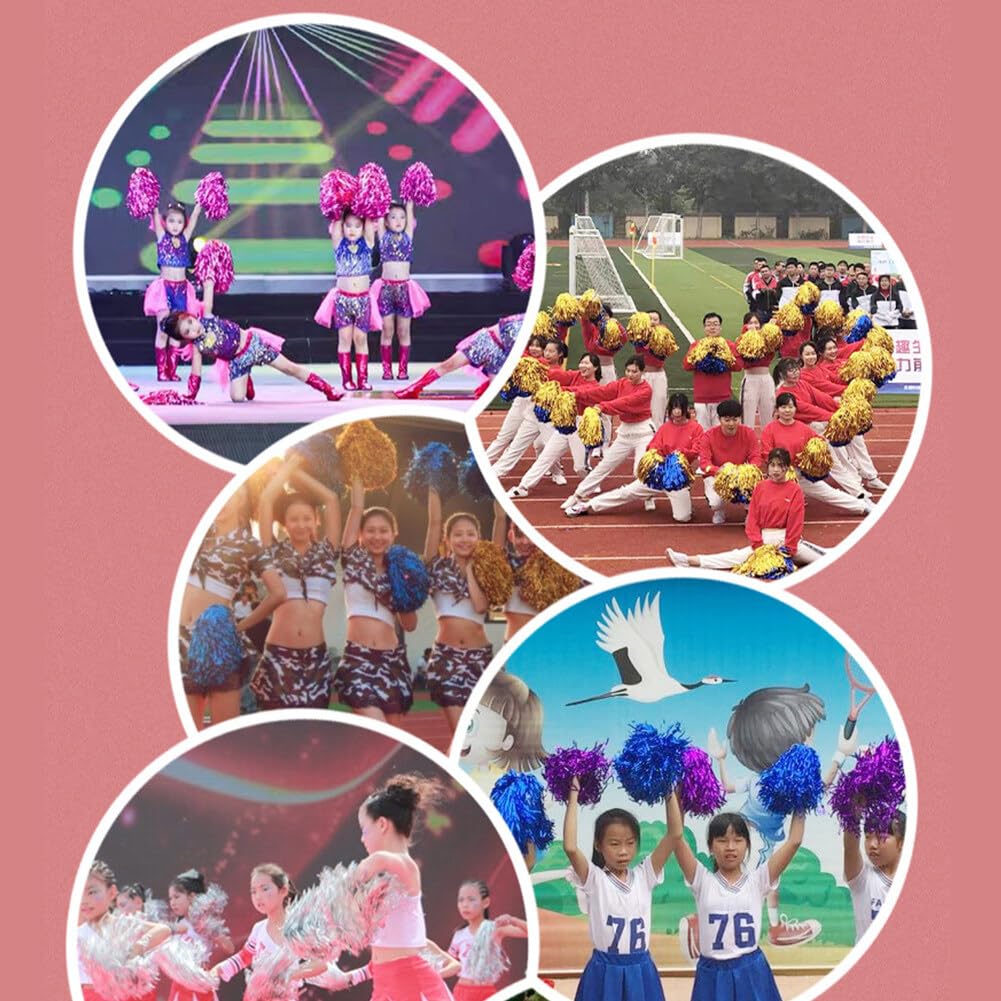 Déguisement Pompom Girl 6 Pièces Cheerleading Pompons Multicolores Pompons De Pom-Pom Girl De Couleur Avec Poignée Pour Matchs De Sport, Performance Sur Scène, Fête De Vacances Pompons Pom-pom Girl Déguisement Pompom Girl 6 Pièces Cheerleading Pompons Multicolores Pompons De Pom-Pom Girl De Couleur Avec Poignée Pour Matchs De Sport, Performance Sur Scène, Fête De Vacances Pompons Pom-pom Girl