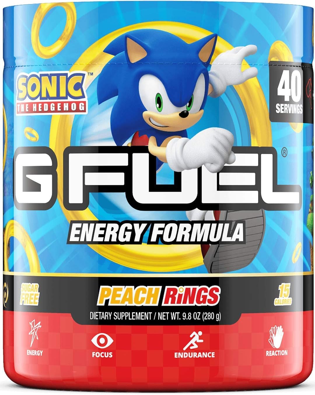 Amazon Com G Fuel Sonic S Peach Rings Elite Energy Powder 9 8 Oz 40 Servings Health Personal Care