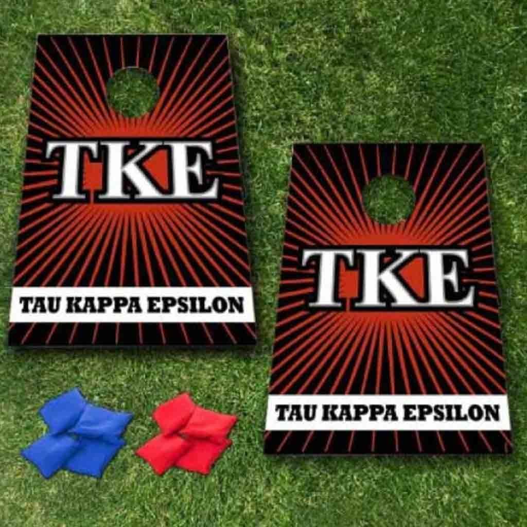 VictoryStore Cornhole Games - Tau Kappa Epsilon Cornhole Bag Toss Game - Starburst - 8 Bags Included